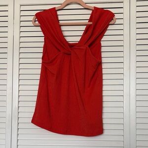 Anthropologie Maeve Vibrant Coral Twist-Front Tank